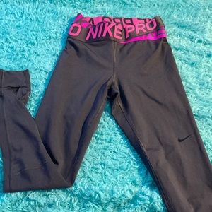 Grey and pick athletic nike pro pants